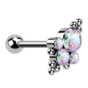 Micro Barbell internal thread silver with ball and balls...