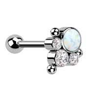 Micro Barbell Threadless silber mit Kugel und drei Kugeln...