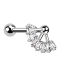 Micro Barbell argent avec boule et cristaux en éventail de boule