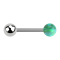 Barbell filet femelle argent avec boule et boule opale vert