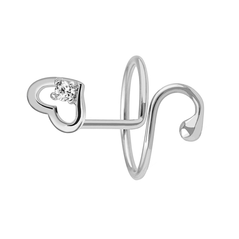 Anello in argento con cuore e cristallo