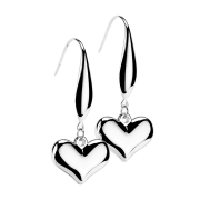 Boucles doreilles argent pendentif cœur