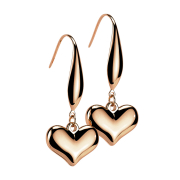 Orecchino con ciondolo a cuore in oro rosa