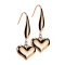 Boucles doreilles or rose pendentif cœur