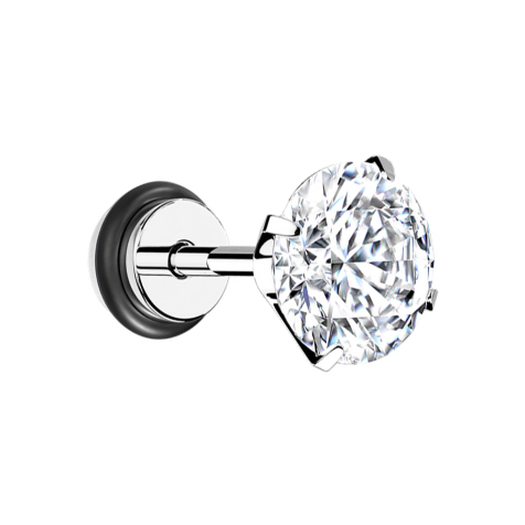 Fake plug silver crystal silver with O-ring