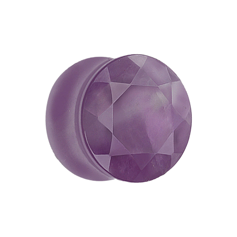 Flared Plug facetté en pierre daméthyste