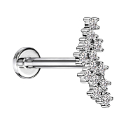 Micro labret internal thread silver group with crystals...