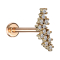 Micro labret internal thread rose gold group with crystals silver