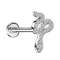 Micro labret filo interno argento cristalli di serpente argento