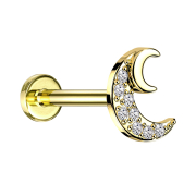 Micro labret internal thread gold-plated crescent moon...