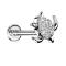 Micro labret filo interno argento cristalli di tartaruga argento