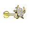 Micro labret filo interno cristalli di tartaruga placcati oro argento