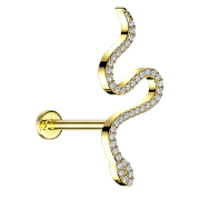 Micro labret internal thread gold-plated snake large...