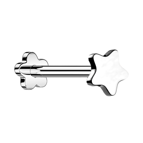 Micro Threadless Labret Flower Silver Star