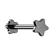 Micro Threadless Labret Blume schwarz Stern