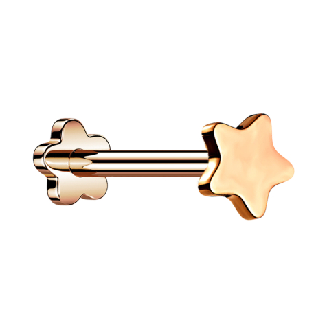 Micro Threadless Labret Blume rosegold Stern