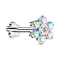 Micro Threadless Labret Flower Silver Flower Crystals Multicolor