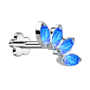 Micro Labret senza filettatura Fiore argento a ventaglio...