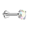 Micro Threadless Labret Flower Silver with Multicolor Crystal Setting