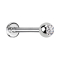 Labret Micro Threadless argento con cristallo a sfera argento