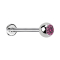 Micro Threadless Labret argenté avec boule de cristal rose