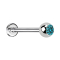 Micro Threadless Labret argenté avec boule cristal aqua