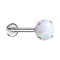 Micro threadless labret silver opal set in white