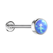 Micro Threadless Labret argenté Cylindre plat avec...