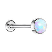 Micro Threadless Labret argenté Cylindre plat avec...
