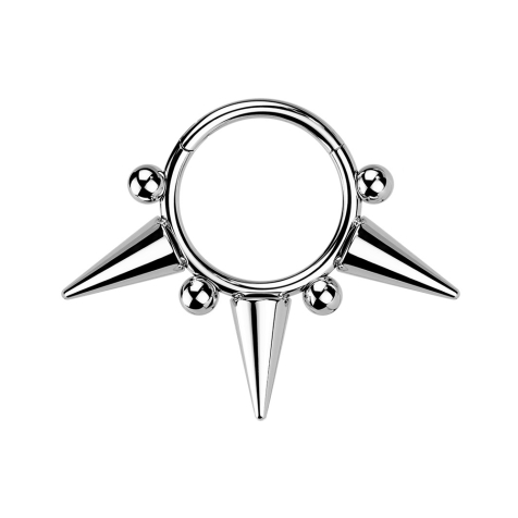 Micro Segmentring klappbar silber Cone und Kugeln