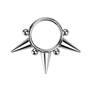 Micro anneau segment pliable argent Cone et boules