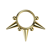 Micro anneau segment pliable doré Cone et boules