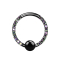 Ball Closure anneau noir front cristaux dunkel multicolor