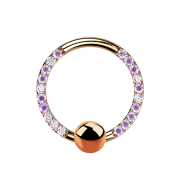 Ball Closure Ring rosegold front Kristalle multicolor