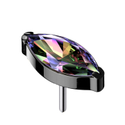 Threadless noir avec cristal ovale multicolore foncé