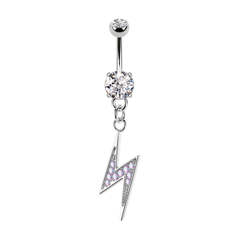 Banane silber mit zwei Kugeln Kristall silber Anhänger Blitz