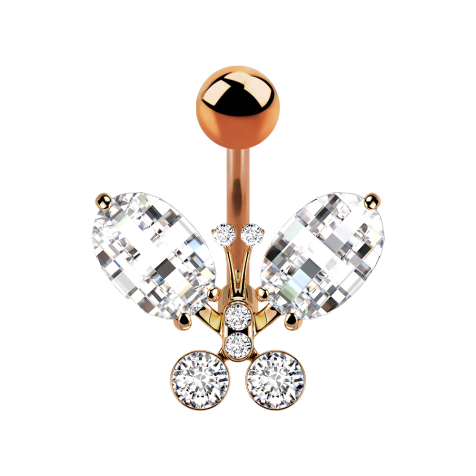 Banane or rose avec boule papillon