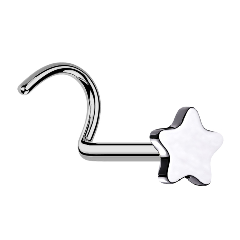 Clou doreille sans filetage courbé argent étoile argent