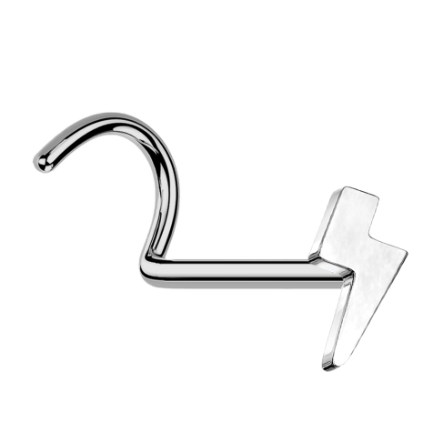 Orecchino a bottone senza filetto curvo argento lampo argento