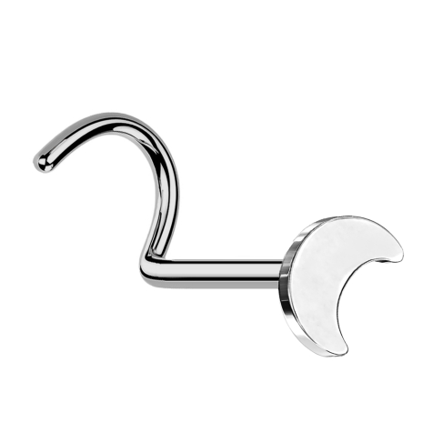 Threadless Nasenstecker gebogen silber Mond silber