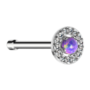 Borchia da naso dritta in cristallo dargento con grande...