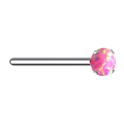 Nasenstecker biegen silber Opal pink gefasst