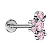 Micro labret internal thread silver six balls five...