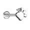 Micro Threadless Labret silver Paw silver Crystal silver