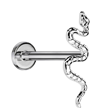 Micro Labret sans filetage argent serpent argent
