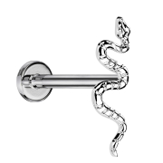 Micro Labret sans filetage argent serpent argent