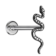Micro Labret sans filetage argent serpent noir