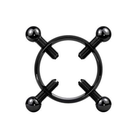Fake Brustwarze schwarz Nippelklemme mit vier Schrauben