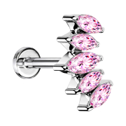 Micro Labret Innengewinde silber Fächer mit...