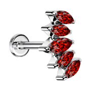 Micro Labret Innengewinde silber Fächer mit...